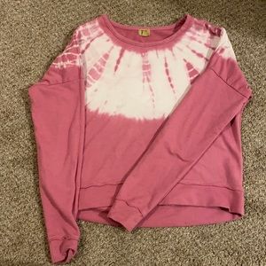 Pink and White tie dye True Craft cropped sweatshirt